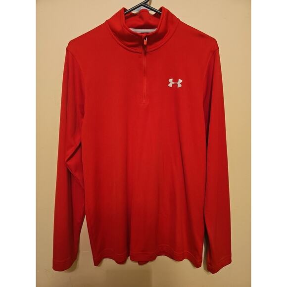 Under Armour Men's Loose Heat°Gear Red Long-Sleeves Shirt Sz M‎ - Picture 1 of 8